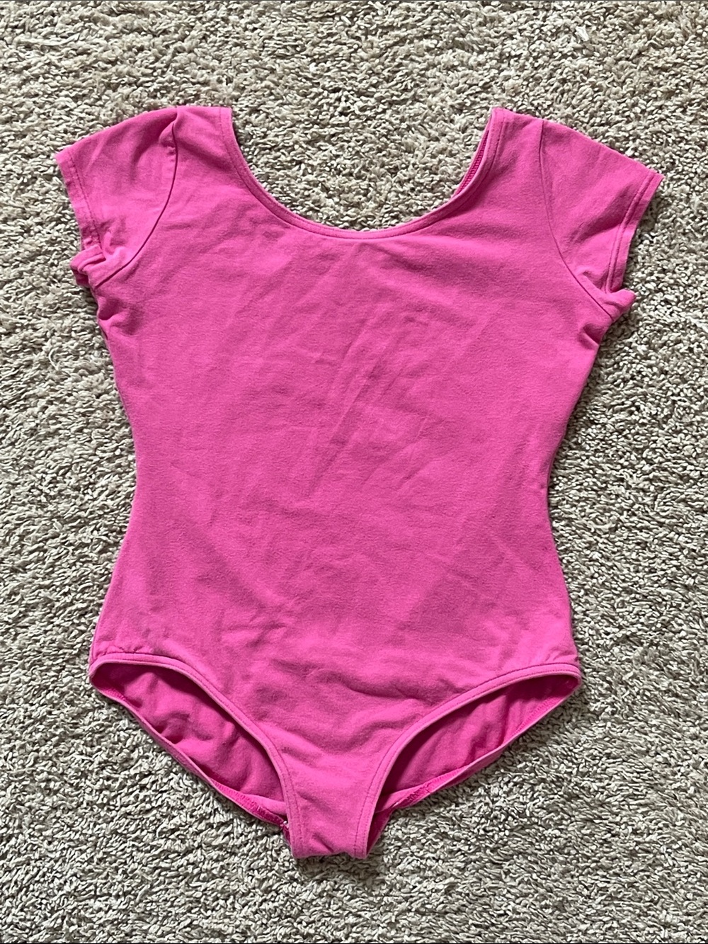 Capezio girls short sleeve dance leotard, pink, XL